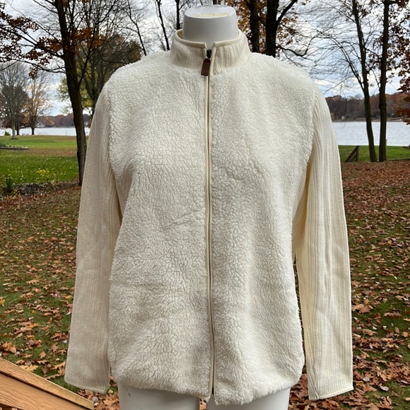 Talbot’s faux fur sweater jacket L - Picture 1 of 10